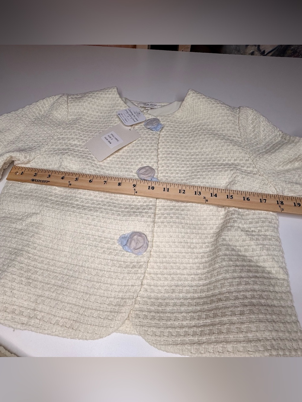Cream Tweed Pleated Mini Skort and Jacket Set - 732 - Picture 9 of 14